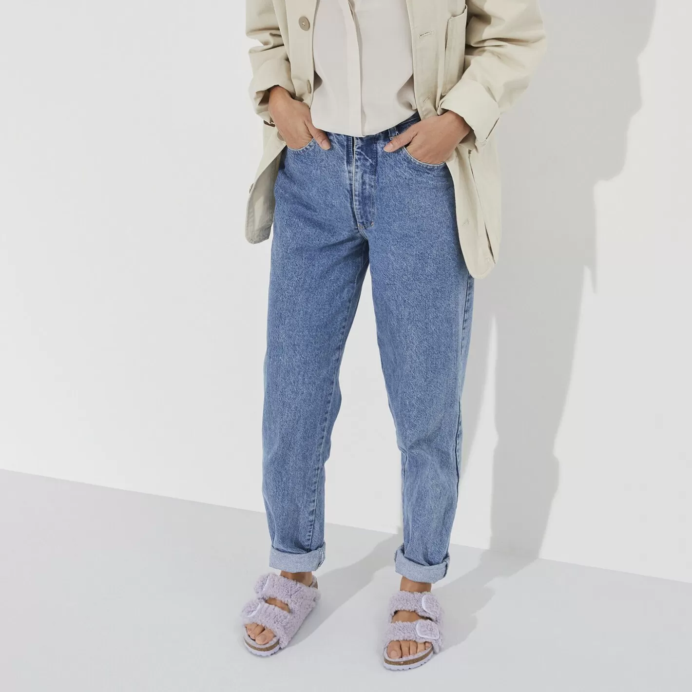 Discount Birkenstock Arizona Big Buckle Teddy Purple Fog