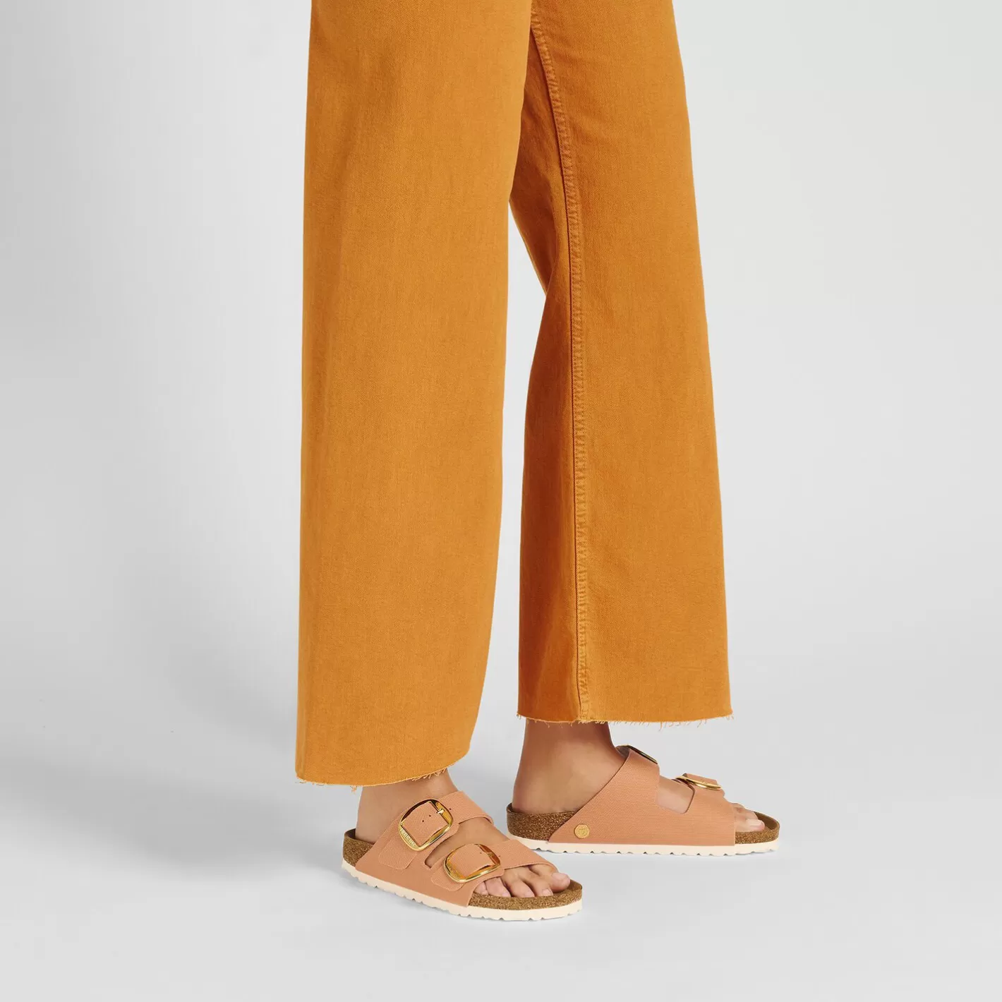 Cheap Birkenstock Arizona Big Buckle Rivet Logo Vegan Canvas Papaya