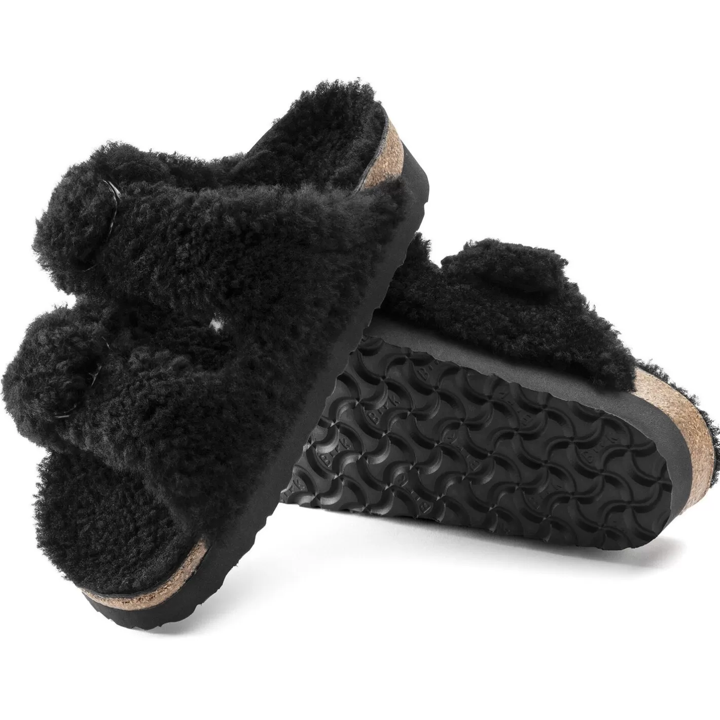 New Birkenstock Arizona Big Buckle Shearling Teddy Black