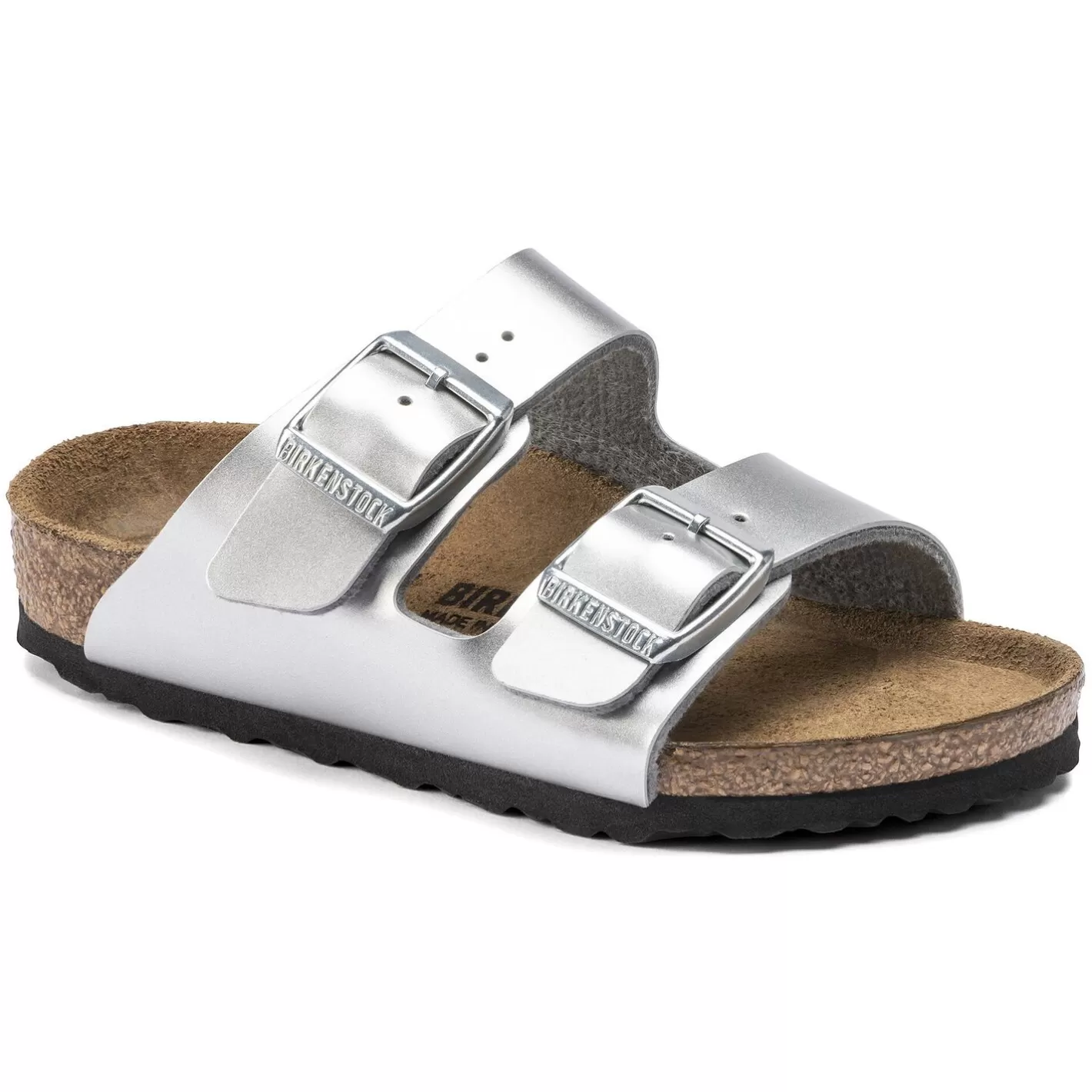 Shop Birkenstock Arizona Kids Electric Metallic Silver