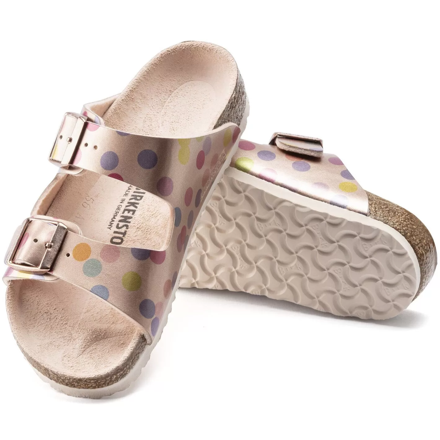 Fashion Birkenstock Arizona Kids Electric Metallic Dots Copper