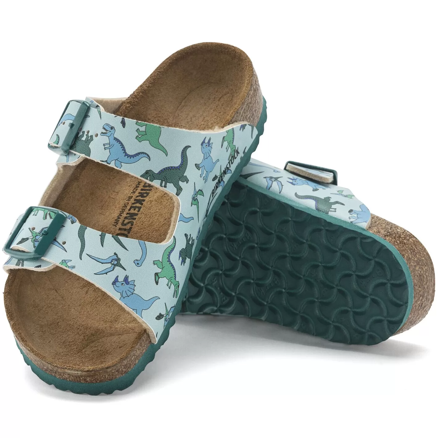 New Birkenstock Arizona Kids Big Dino Light Blue