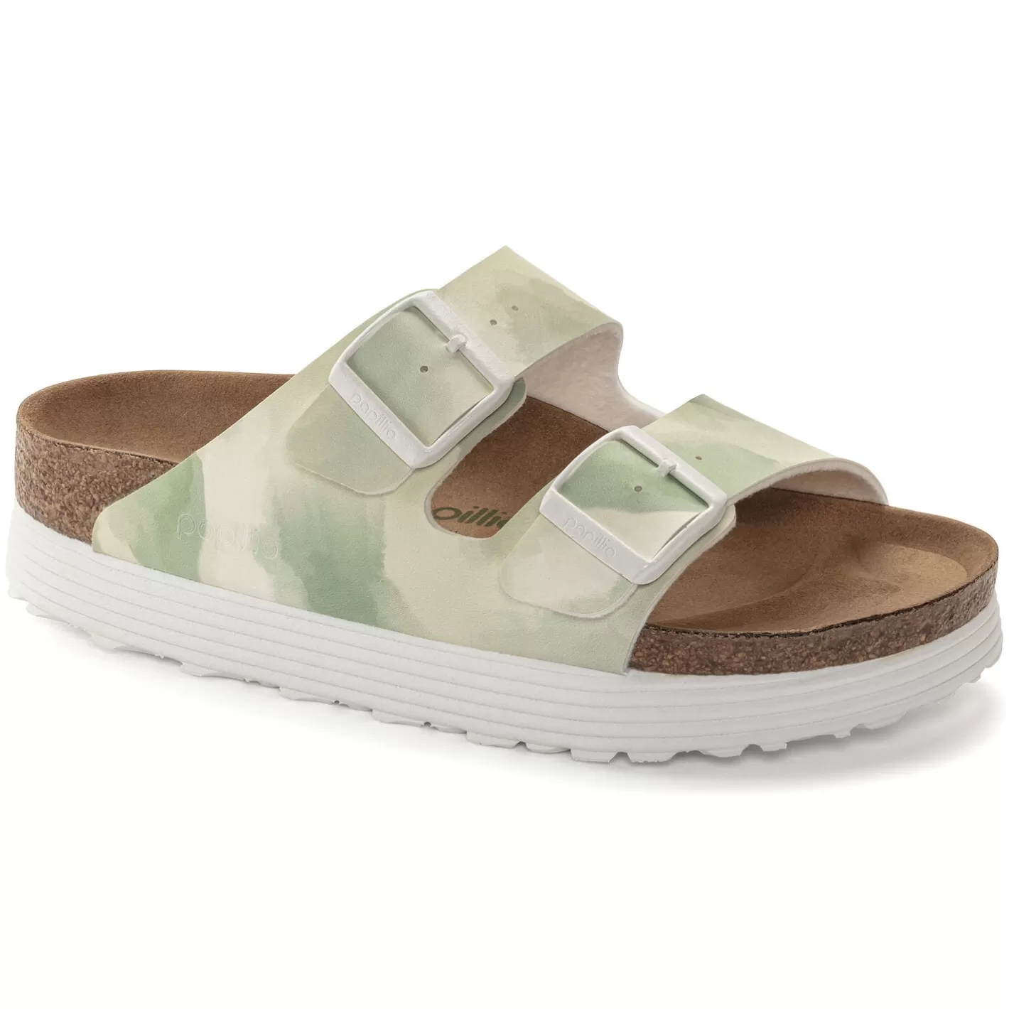 Cheap Birkenstock Arizona Platform Vegan Watercolor Khaki