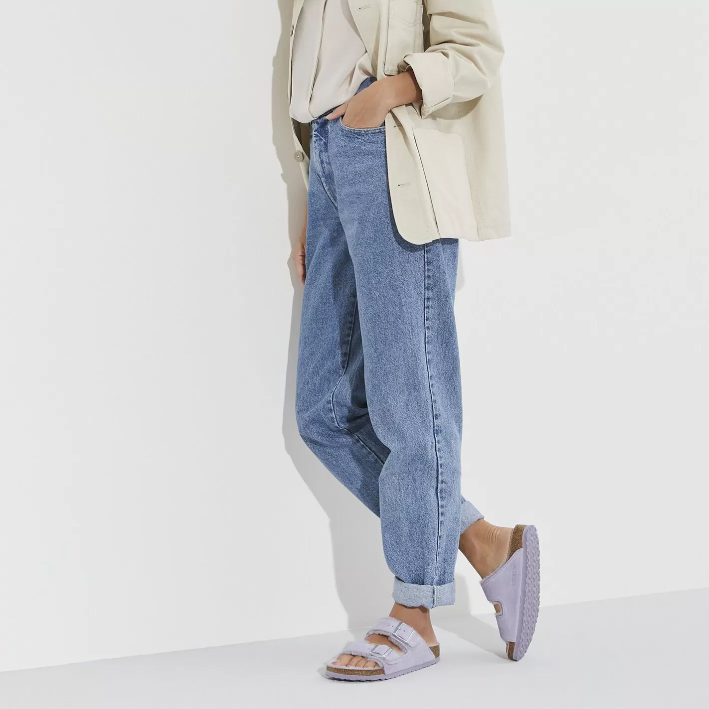 Best Birkenstock Arizona Shearling Purple Fog