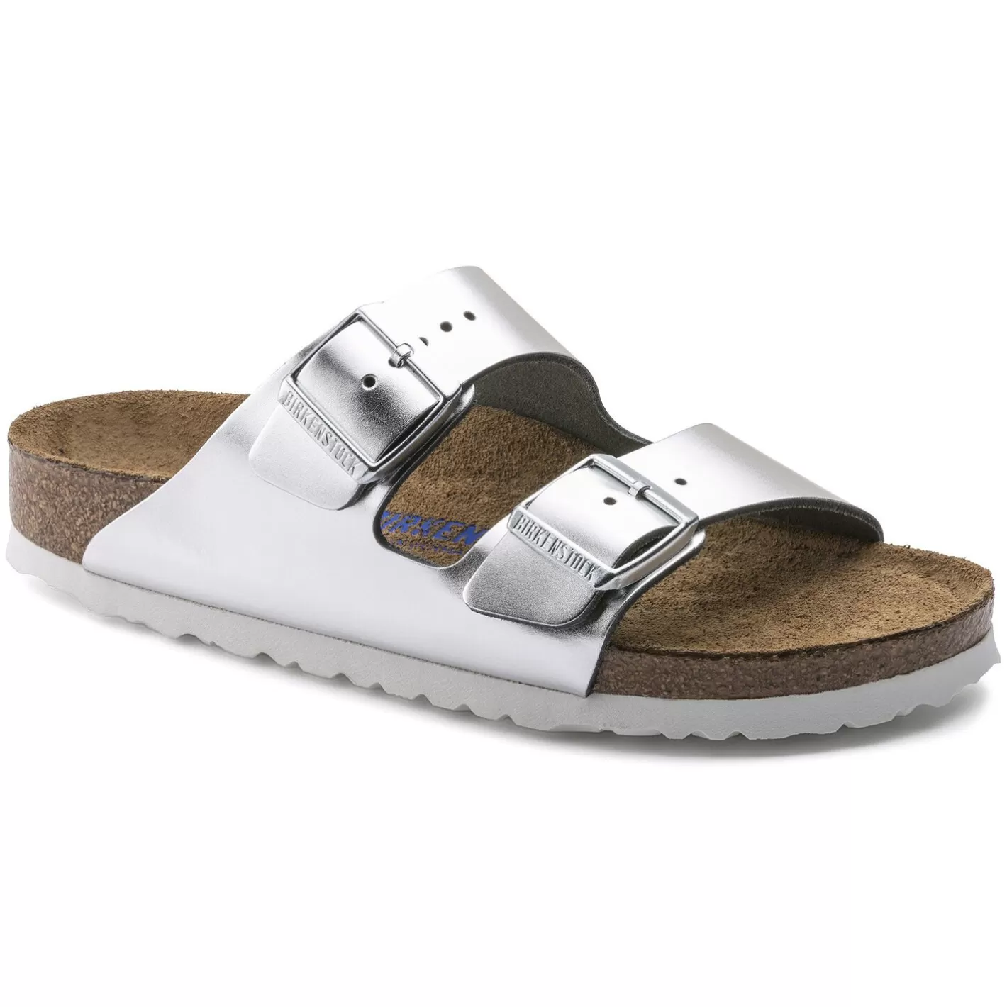 Flash Sale Birkenstock Arizona Soft Footbed Metallic Silver