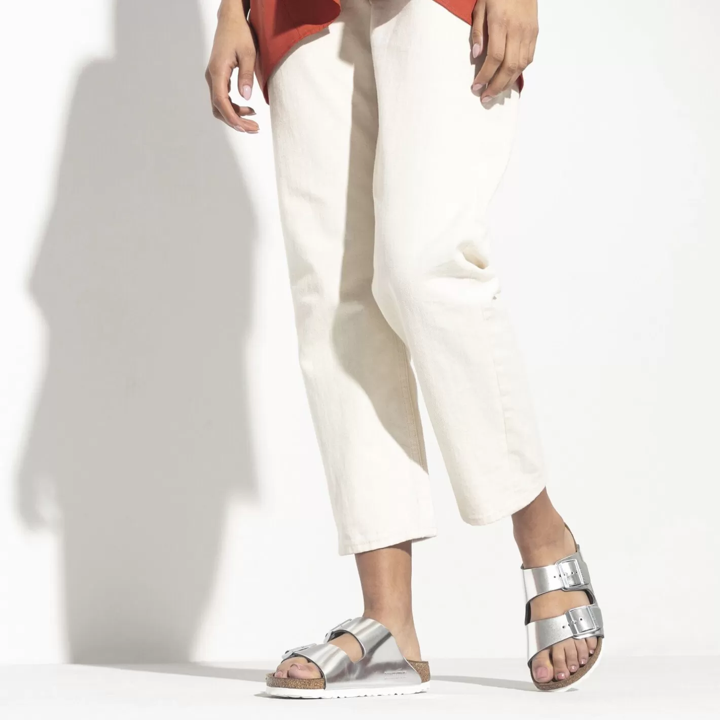 Flash Sale Birkenstock Arizona Soft Footbed Metallic Silver
