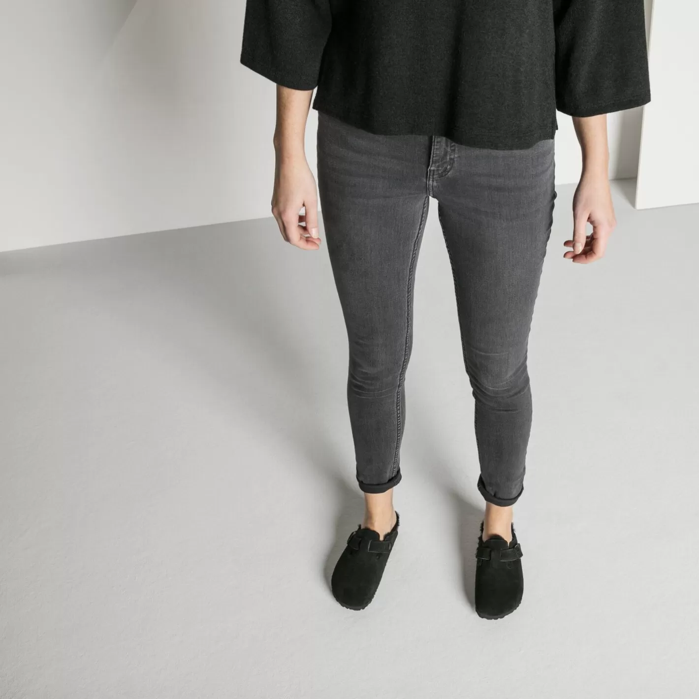 Fashion Birkenstock Boston Shearling Black
