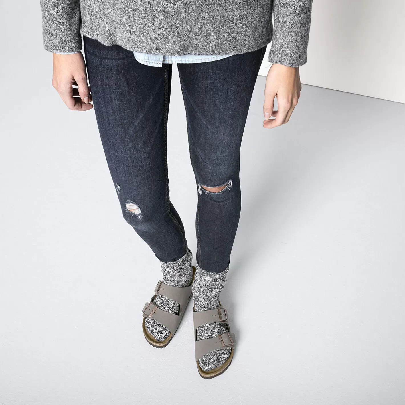 Fashion Birkenstock Cotton Slub Women Black/Gray