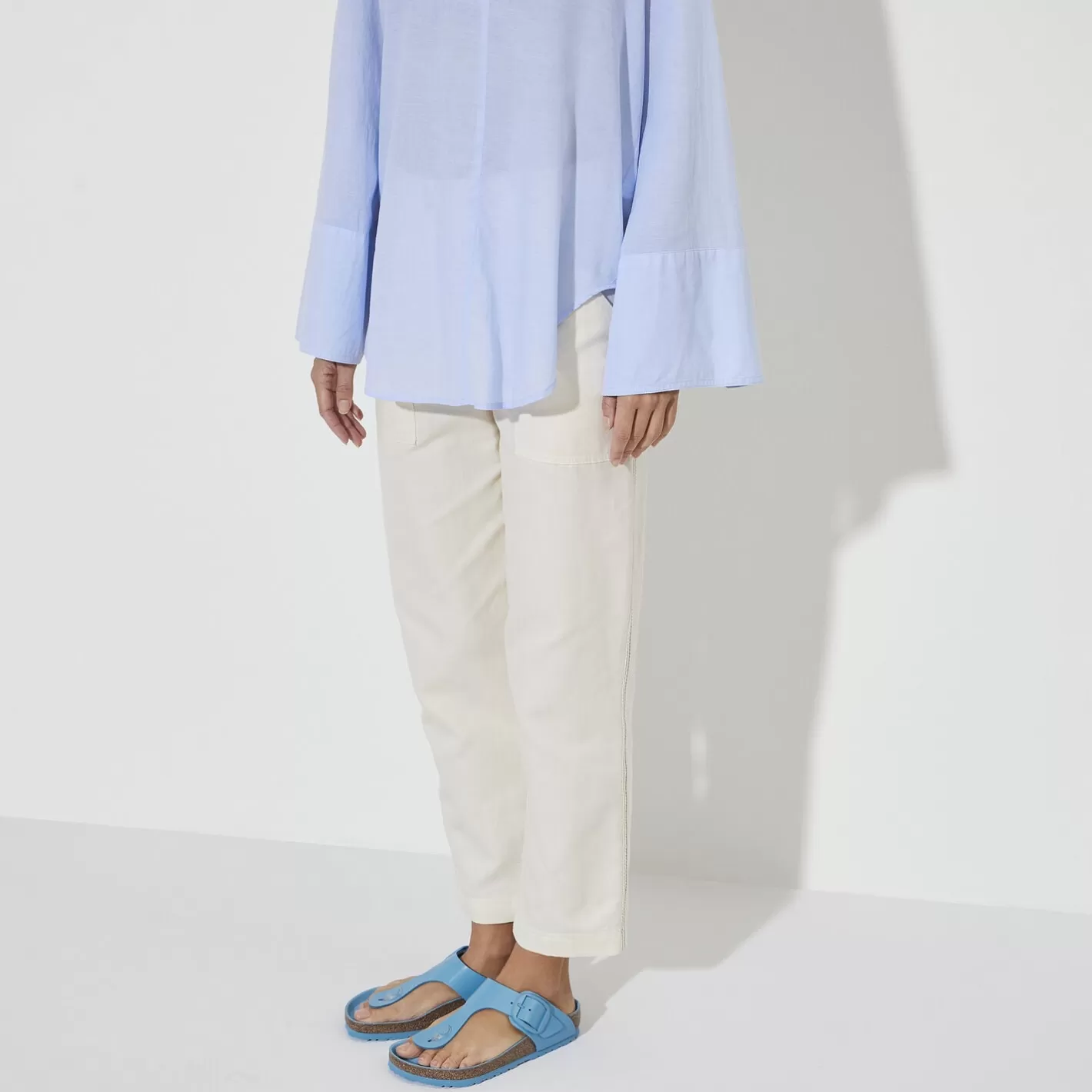 Outlet Birkenstock Gizeh Big Buckle High Shine Sky Blue
