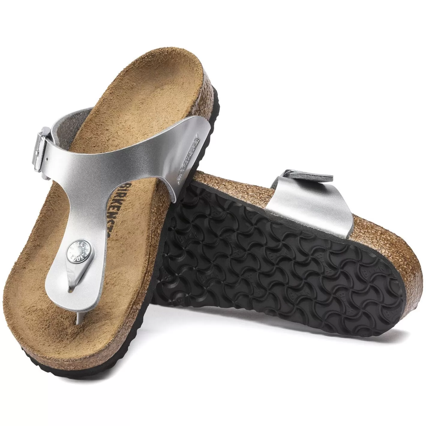Fashion Birkenstock Gizeh Kids Electric Metallic Silver