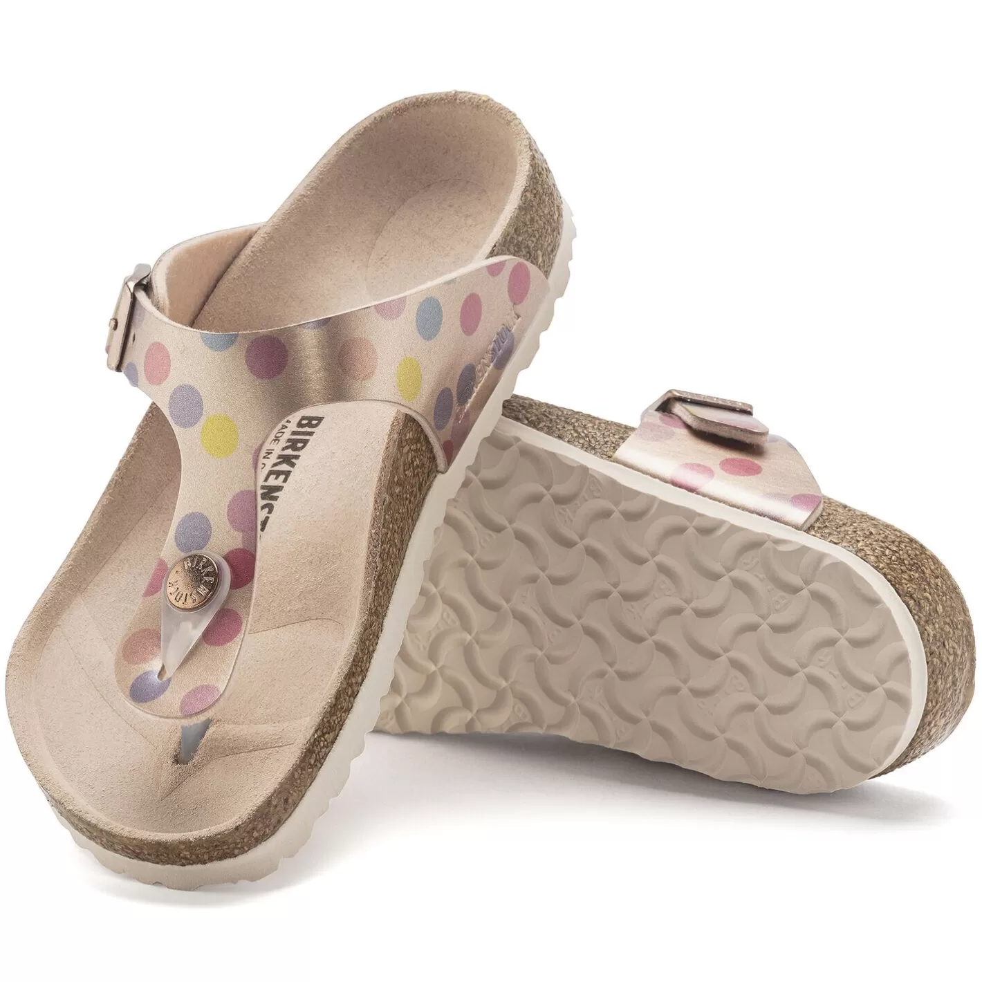 Store Birkenstock Gizeh Kids Bs Electric Metallic Dots Copper