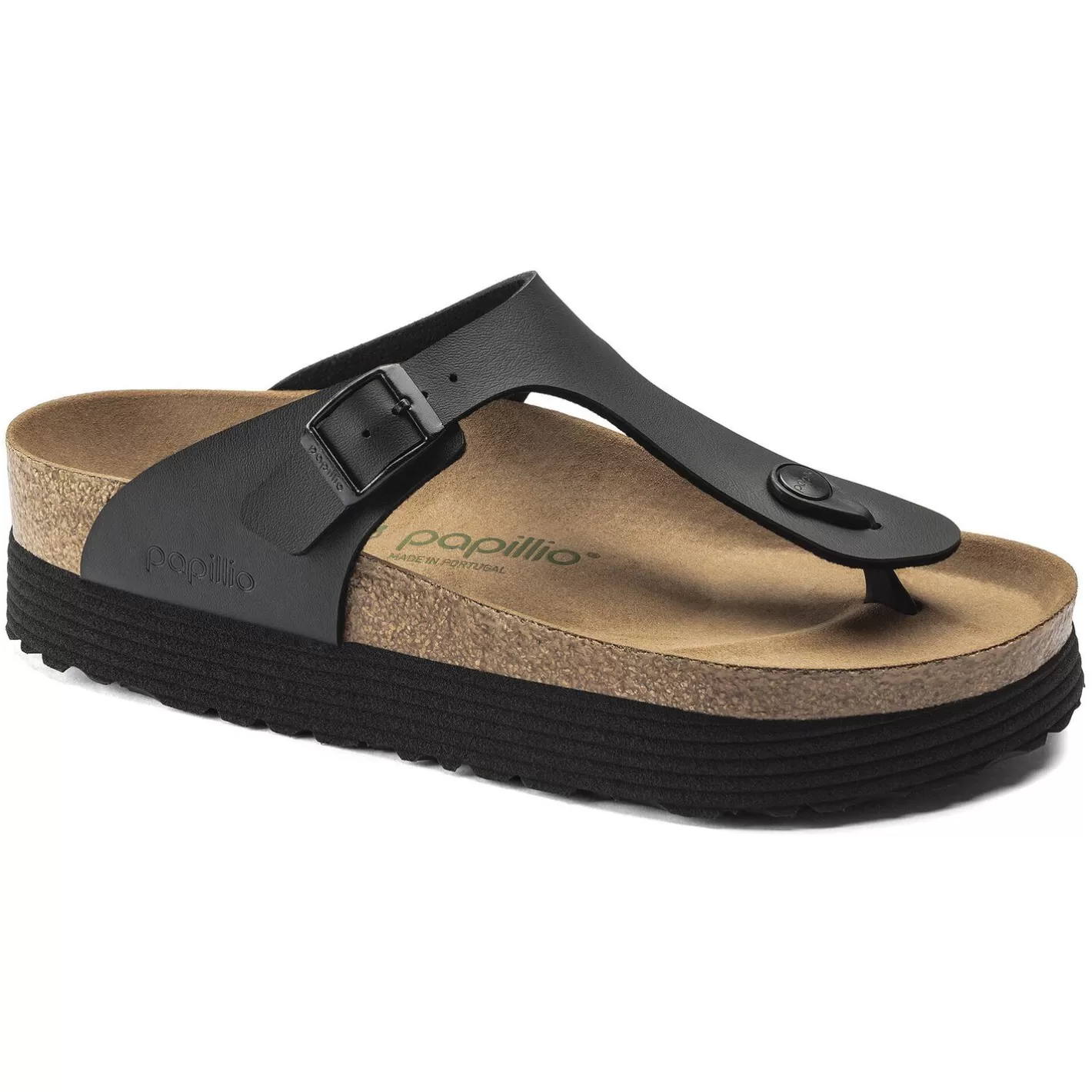 Cheap Birkenstock Gizeh Platform Vegan Black