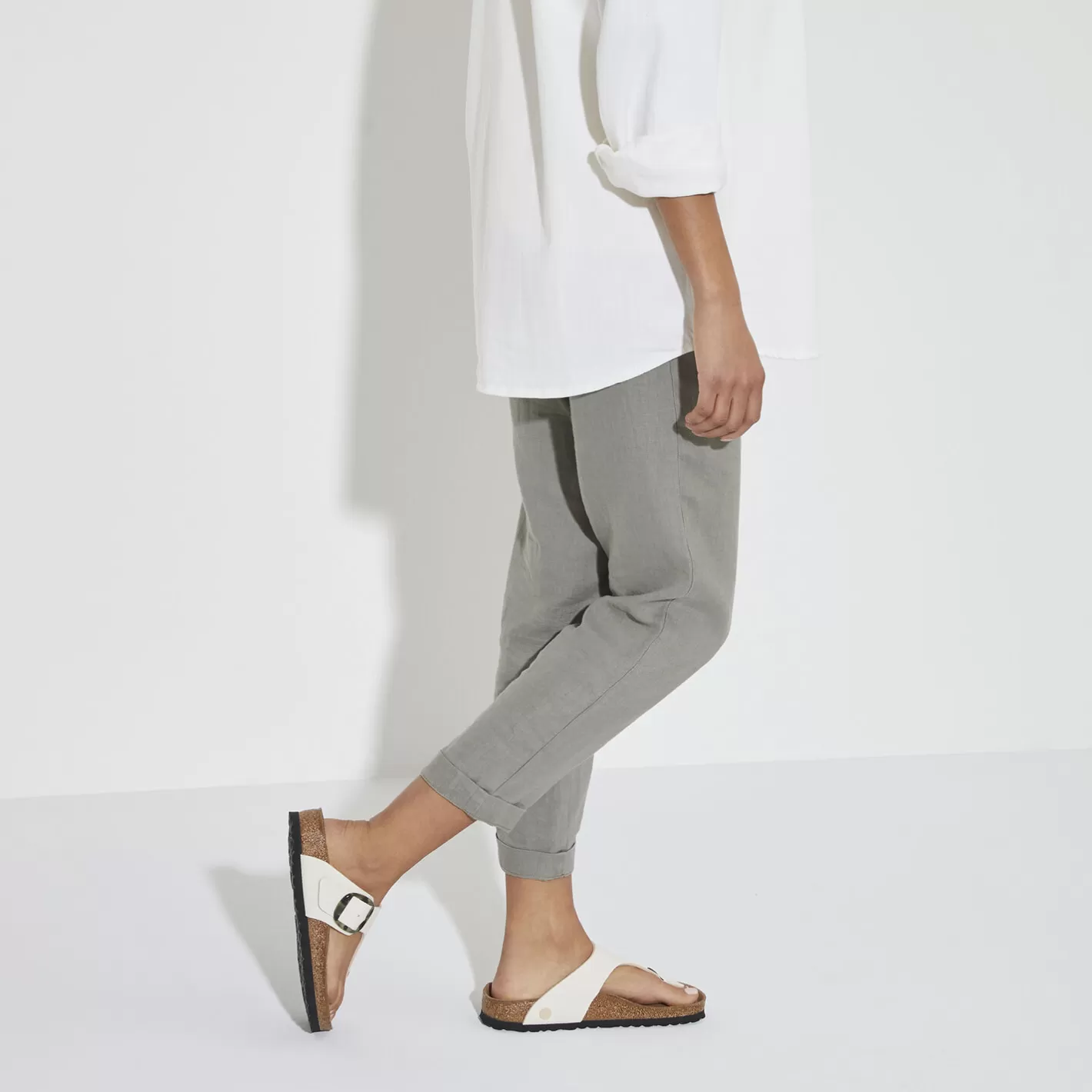 Clearance Birkenstock Gizeh Vegan Big Buckle Eggshell