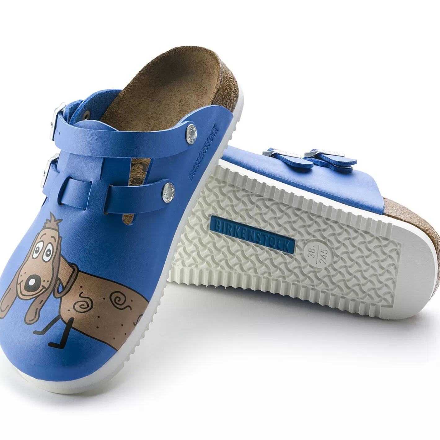 Fashion Birkenstock Kay Sl Dog Blue Background