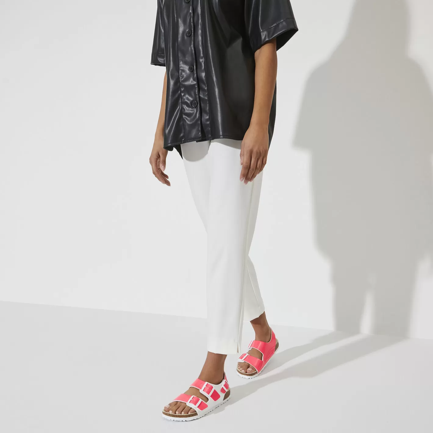 Outlet Birkenstock Milano Bs Neon Pink/White Patent