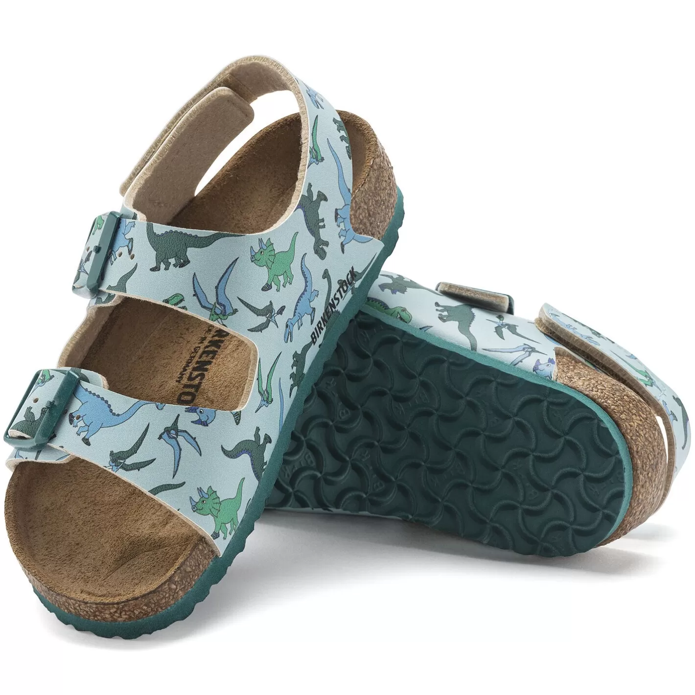 New Birkenstock Milano Hl Kids Big Dino Light Blue