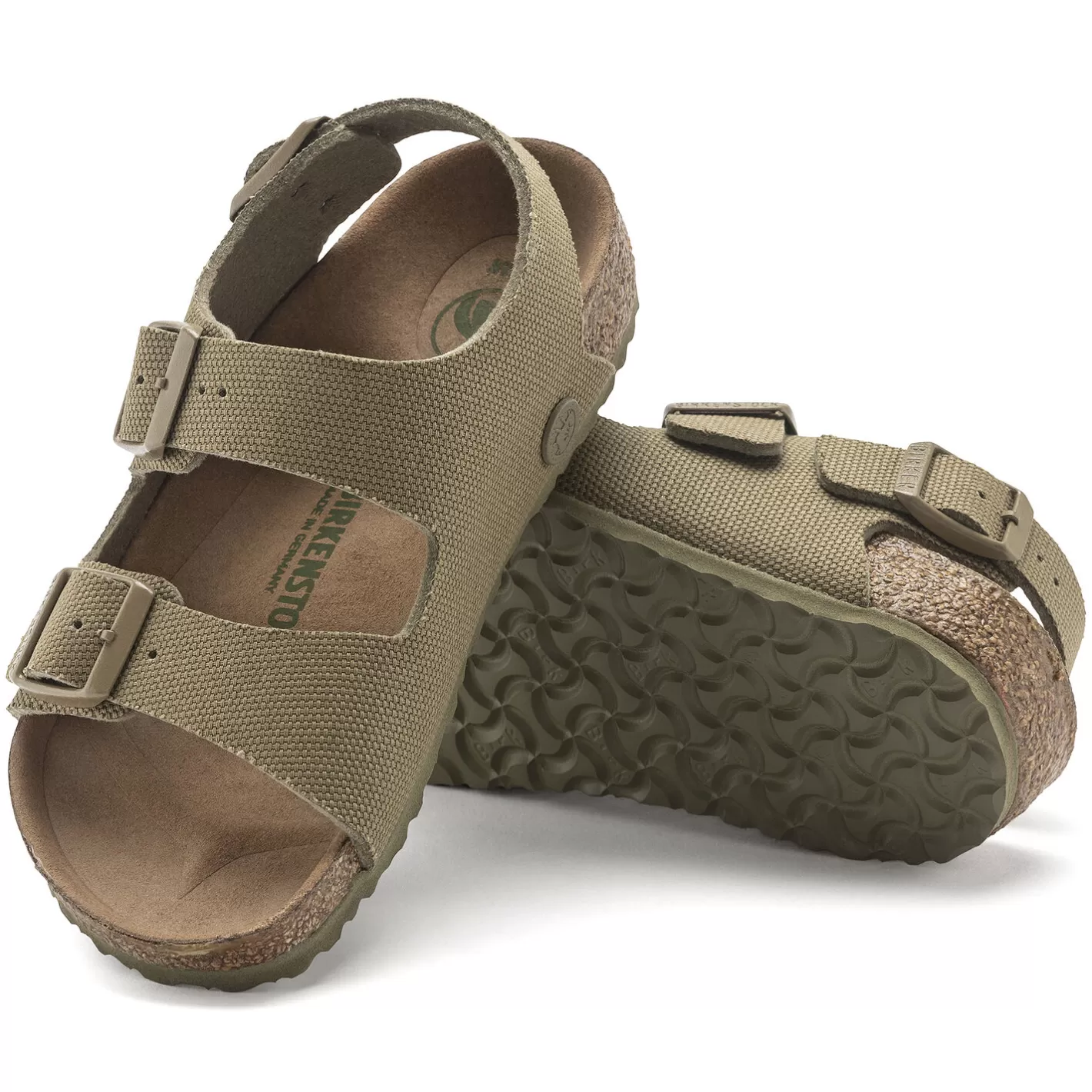 Clearance Birkenstock Milano Kids Vegan Vegan Canvas Faded Khaki