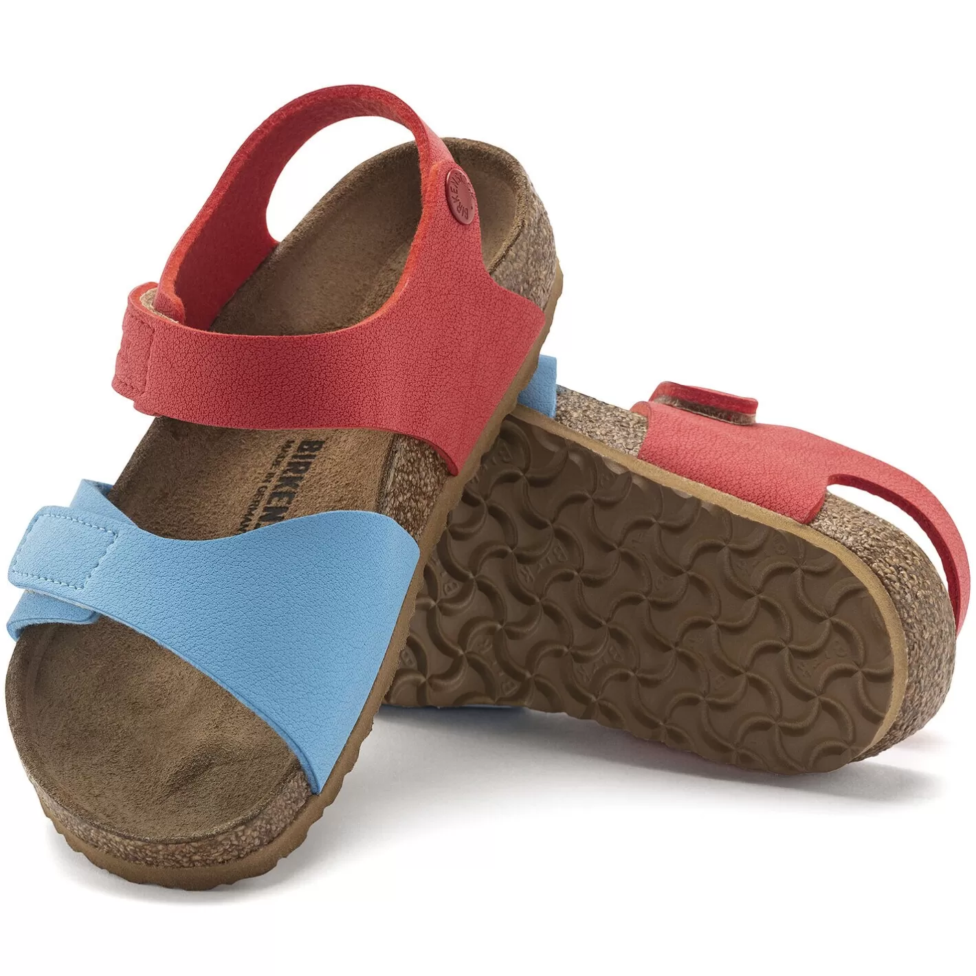 Discount Birkenstock Palu Kids Logo Bs Sky Blue/Active Red