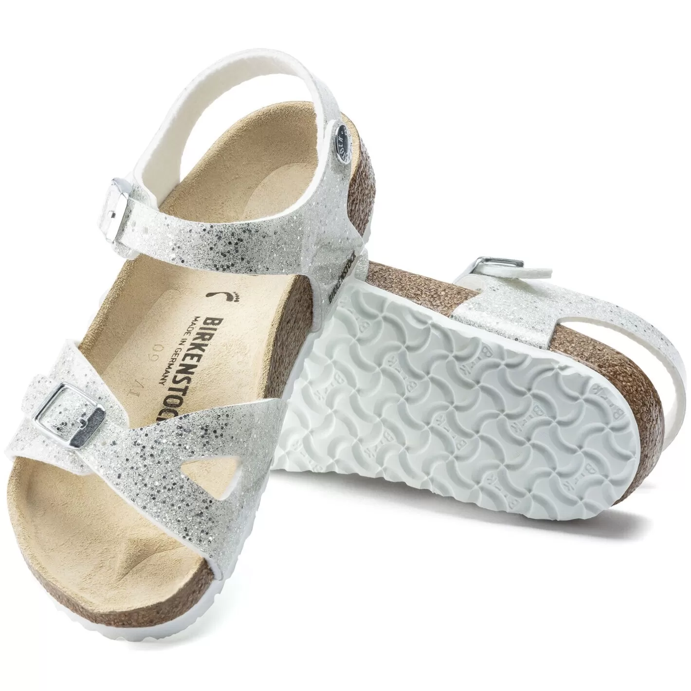 Cheap Birkenstock Rio Kids Cosmic Sparkle White
