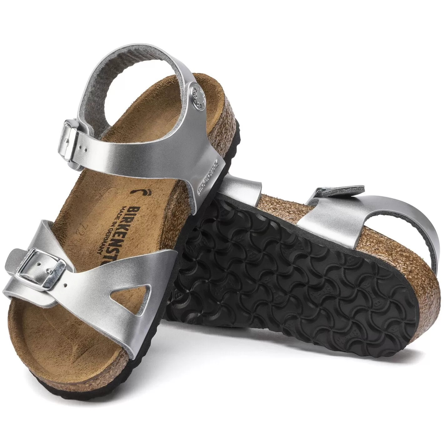 Hot Birkenstock Rio Kids Electric Metallic Silver